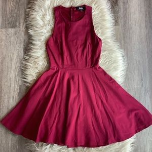 Lulu’s wine red dress sleeveless fit & flare Small